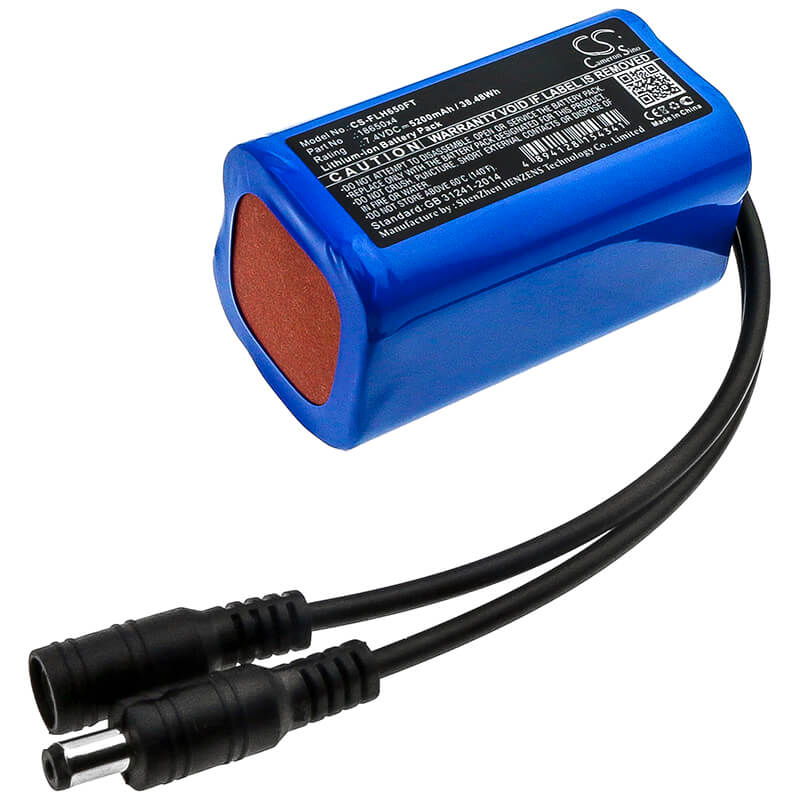 7.4V, 5200mAh, Li-ion Battery fits 18650, 18650x4, 38.48Wh