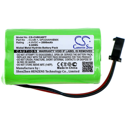 4.8V, 2000mAh, Ni-MH Battery fits Clulite, Range, Torch, 9.6Wh