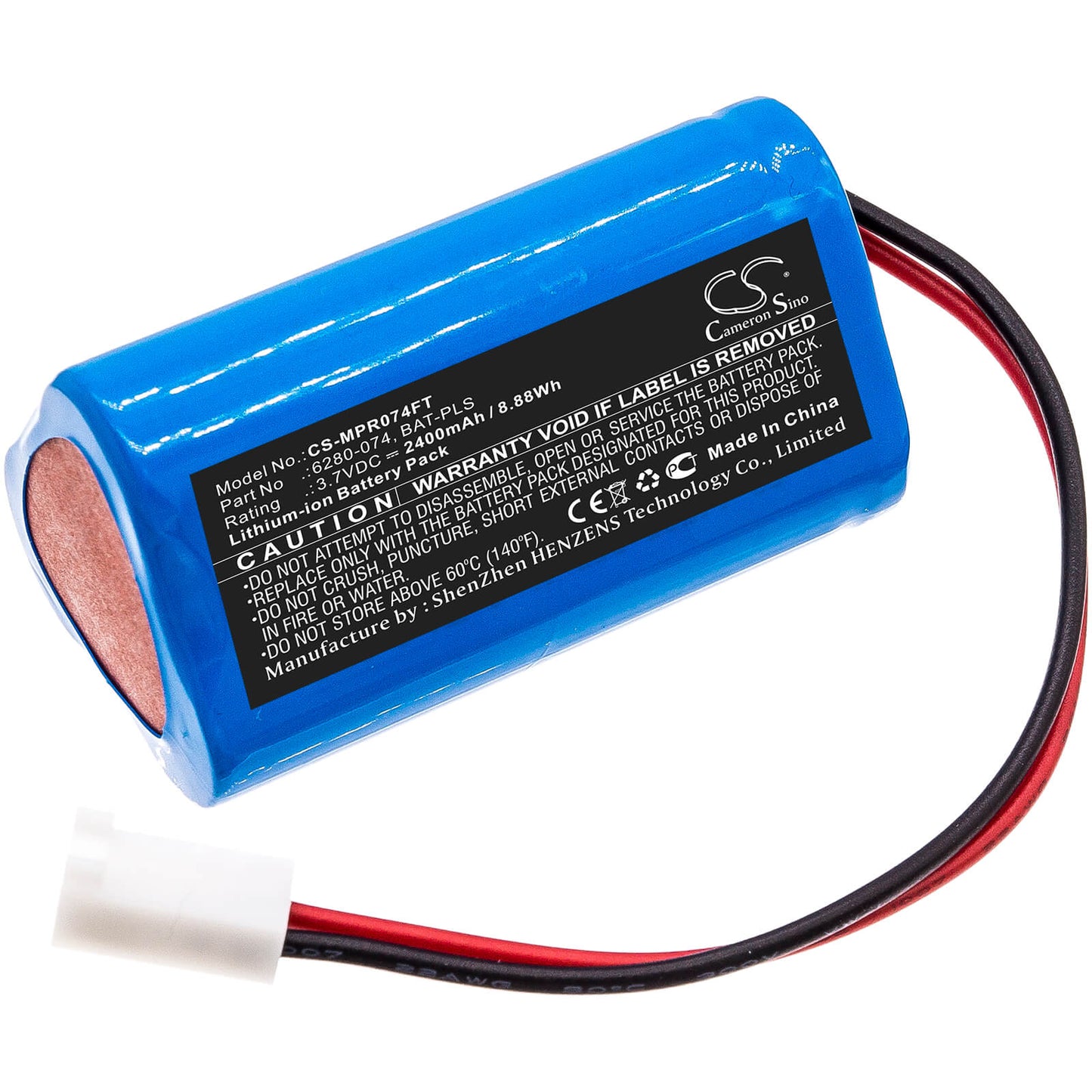3.7V, 2400mAh, Li-ion Battery fits Monarch, Pocket Led Stroboscope, 8.88Wh