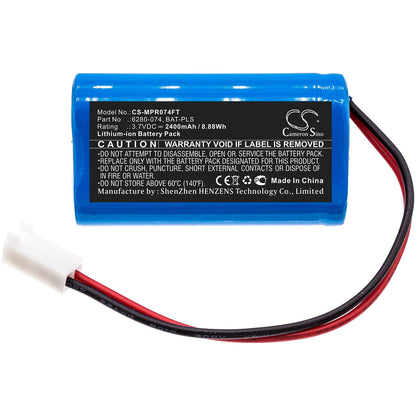 3.7V, 2400mAh, Li-ion Battery fits Monarch, Pocket Led Stroboscope, 8.88Wh