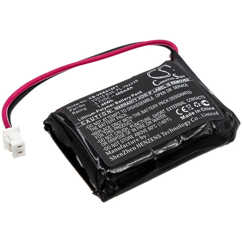 3.7V, 400mAh, Li-Polymer Battery fits Vikli, E05 V2015, V2015-e05, 1.48Wh