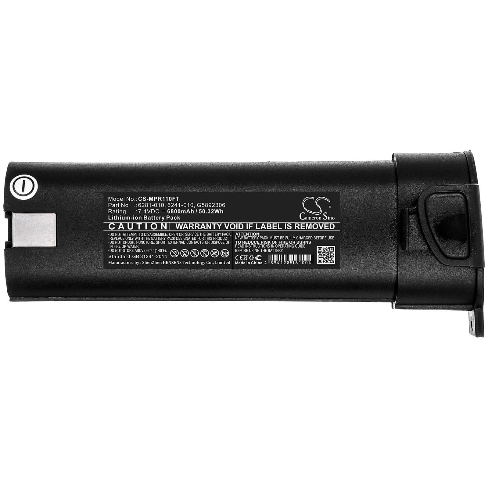 7.4V, 6800mAh, Li-ion Battery fits Monarch, Nova-pro 100 Led Stroboscopes, Nova-pro Stroboscopes, 50.32Wh