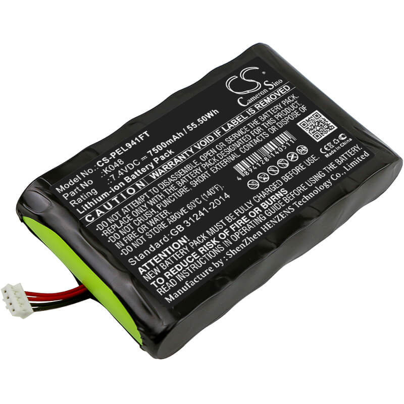 7.4V, 7500mAh, Li-ion Battery fits Pelican, 9410, 9410l, 55.5Wh