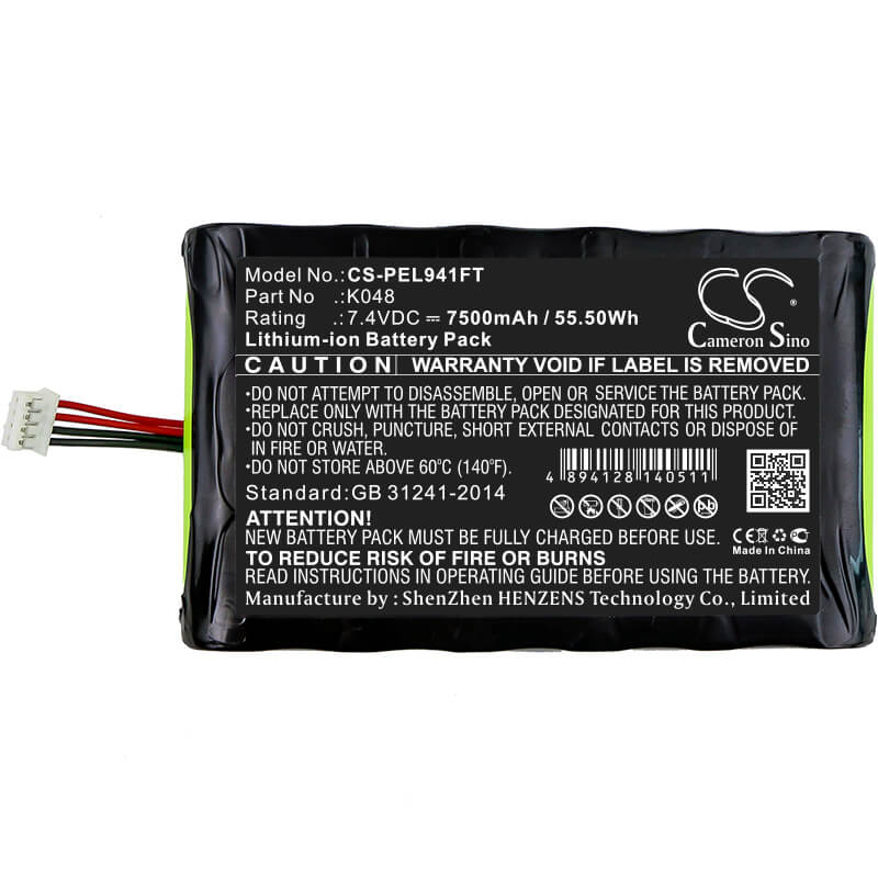 7.4V, 7500mAh, Li-ion Battery fits Pelican, 9410, 9410l, 55.5Wh