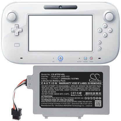 3.7V, 2450mAh, Li-ion Battery fits Nintendo, Wii U 8g, Wii U 8g Gamepad, 9.065Wh