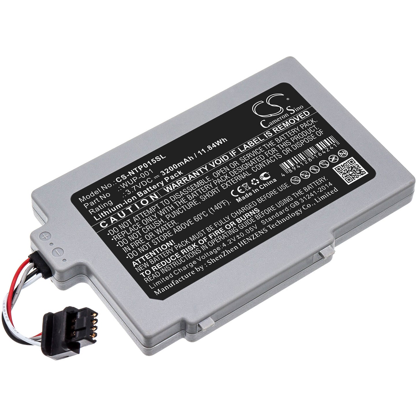 3.7V, 3200mAh, Li-ion Battery fits Nintendo, Wii U Gamepad Wup-001, 11.84Wh