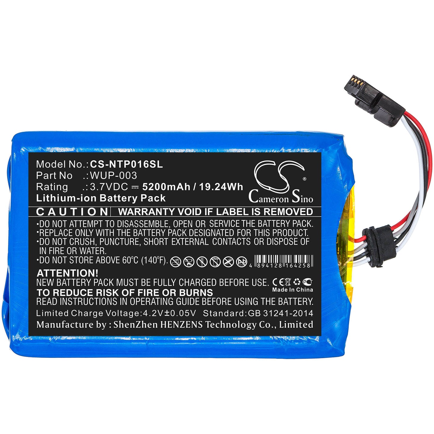3.7V, 5200mAh, Li-ion Battery fits Nintendo, Wii U Gamepad Wup-003, 19.24Wh