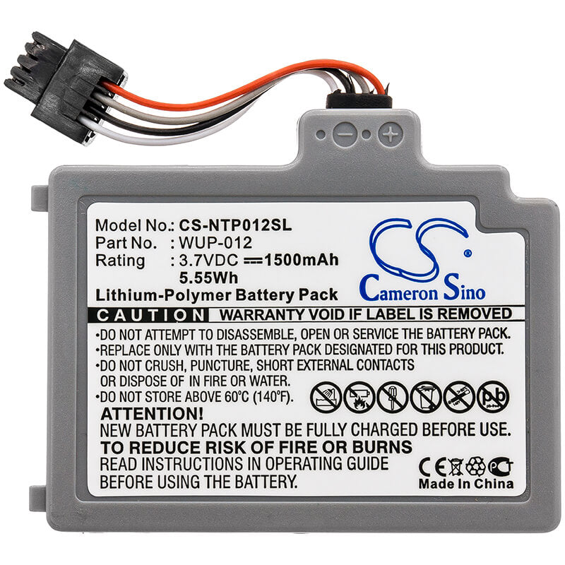 3.7V, 1500mAh, Li-Polymer Battery fits Nintendo, Wii U, Wii U Gamepad, 5.55Wh