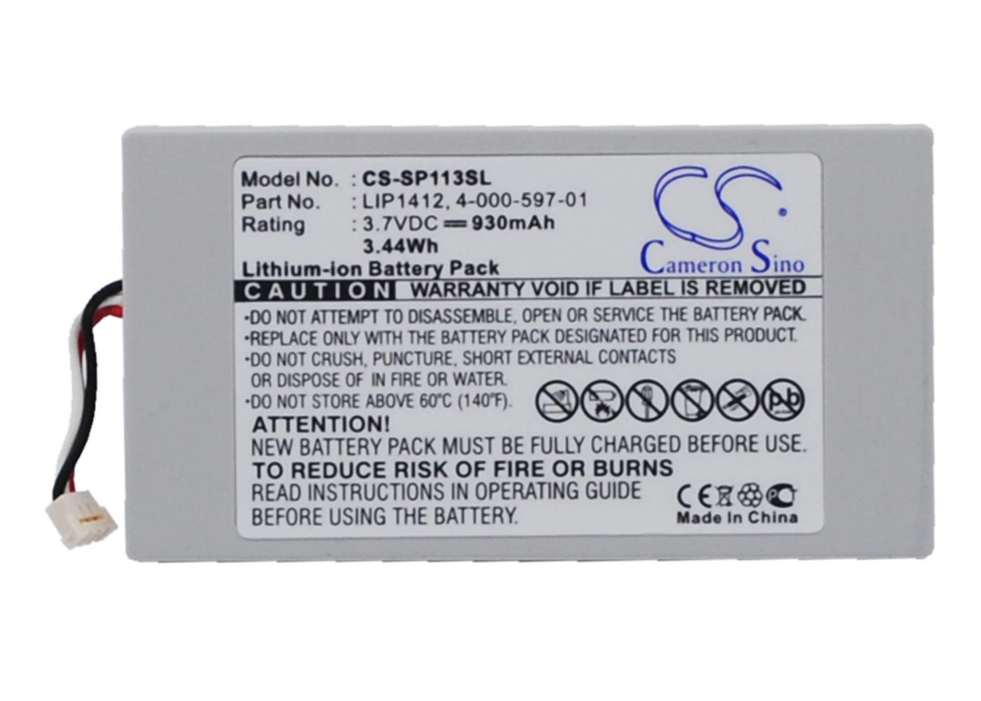 3.7V, 930mAh, Li-ion Battery fits Sony, Psp Go, Psp-n100, 3.441Wh