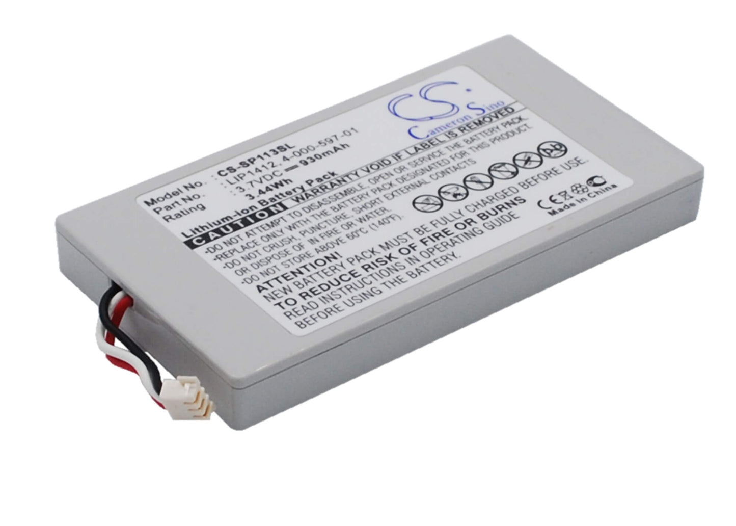 3.7V, 930mAh, Li-ion Battery fits Sony, Psp Go, Psp-n100, 3.441Wh