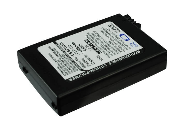 3.7V, 1800mAh, Li-ion Battery fits Sony, Psp-1000, Psp-1000g1, 6.66Wh