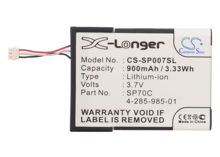 3.7V, 900mAh, Li-ion Battery fits Sony, Psp E1000, Psp E1002, 3.33Wh