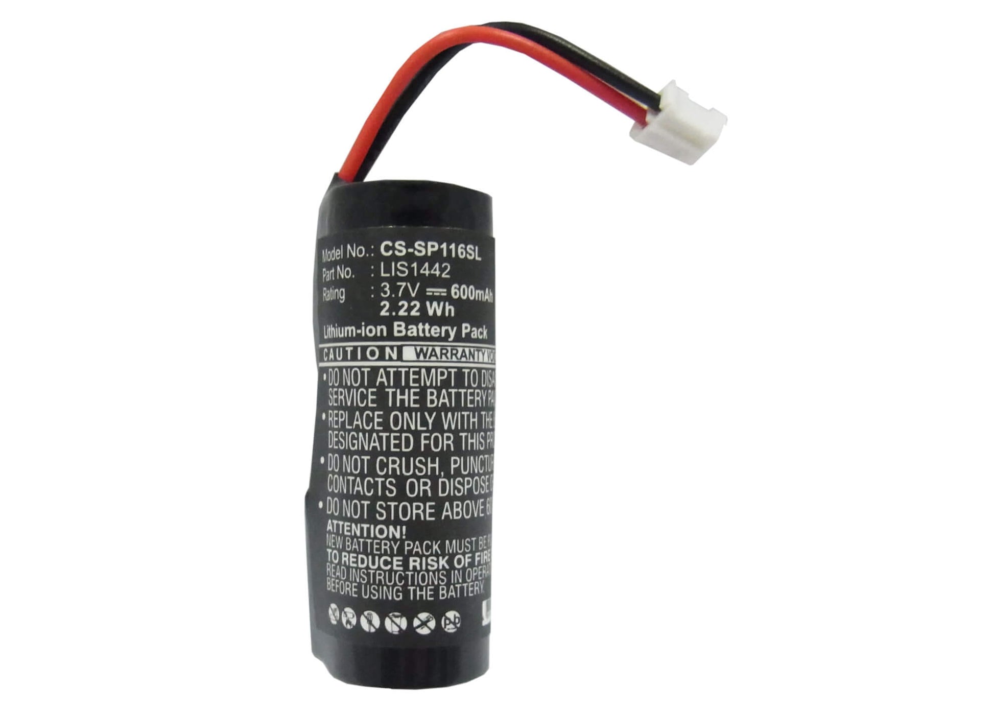 3.7V, 600mAh, Li-ion Battery fits Sony, Cech-zcs1e, Cech-zcs1h, 2.22Wh