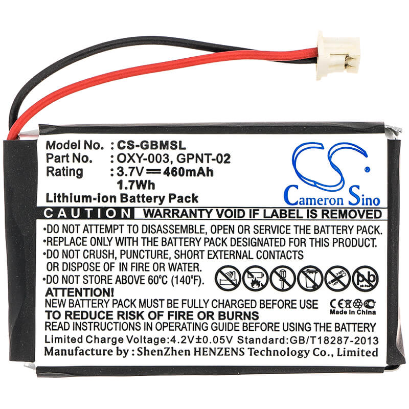 3.7V, 460mAh, Li-Polymer Battery fits Nintendo, Game Boy Micro, Oxy-001, 1.702Wh