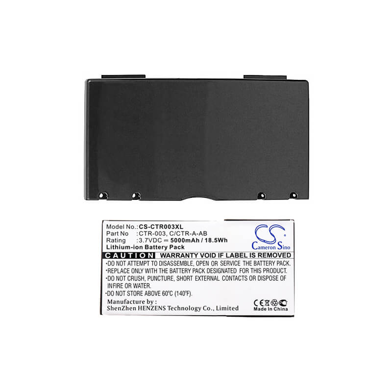3.7V, 5000mAh, Li-ion Battery fits Nintendo, 3ds, Ctr-001, 18.5Wh