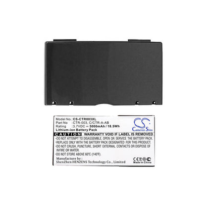 3.7V, 5000mAh, Li-ion Battery fits Nintendo, 3ds, Ctr-001, 18.5Wh