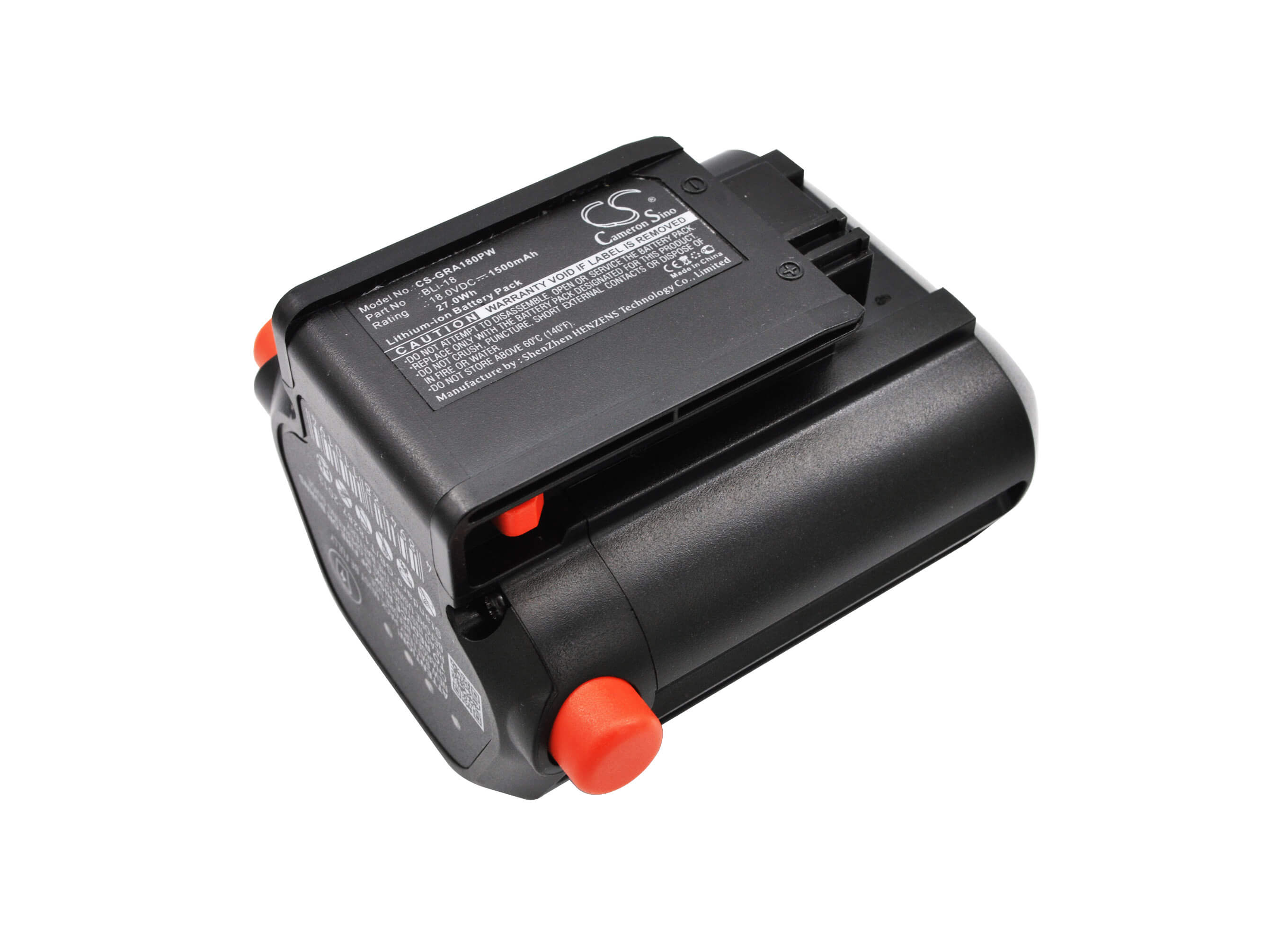 18.0V, 1500mAh, Li-ion Battery fits Gardena, 881, 8866, 27Wh
