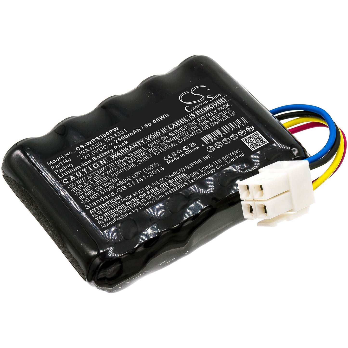 20.0V, 2500mAh, Li-ion Battery fits Worx, Landroid S 390m2, Landroid S Basic, 50Wh