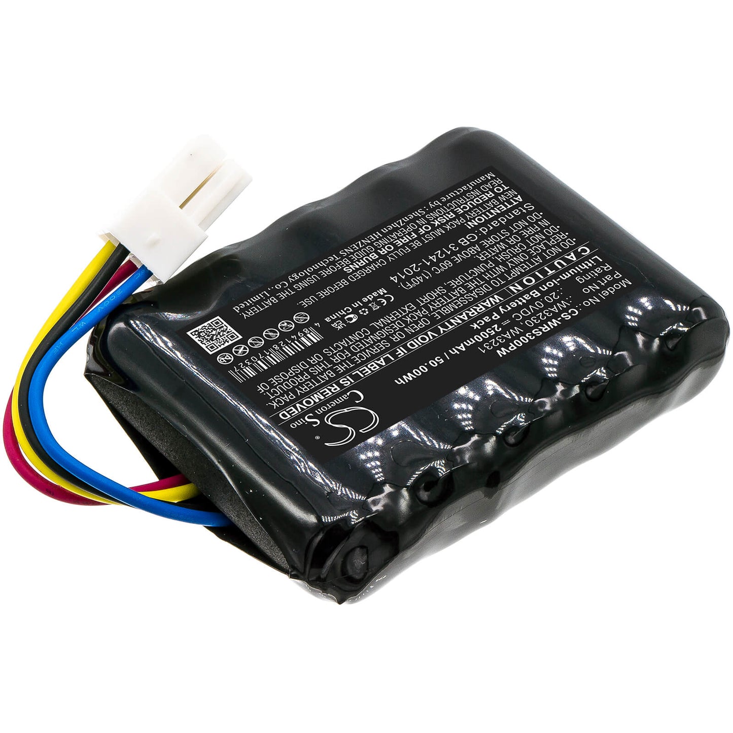 20.0V, 2500mAh, Li-ion Battery fits Worx, Landroid S 390m2, Landroid S Basic, 50Wh