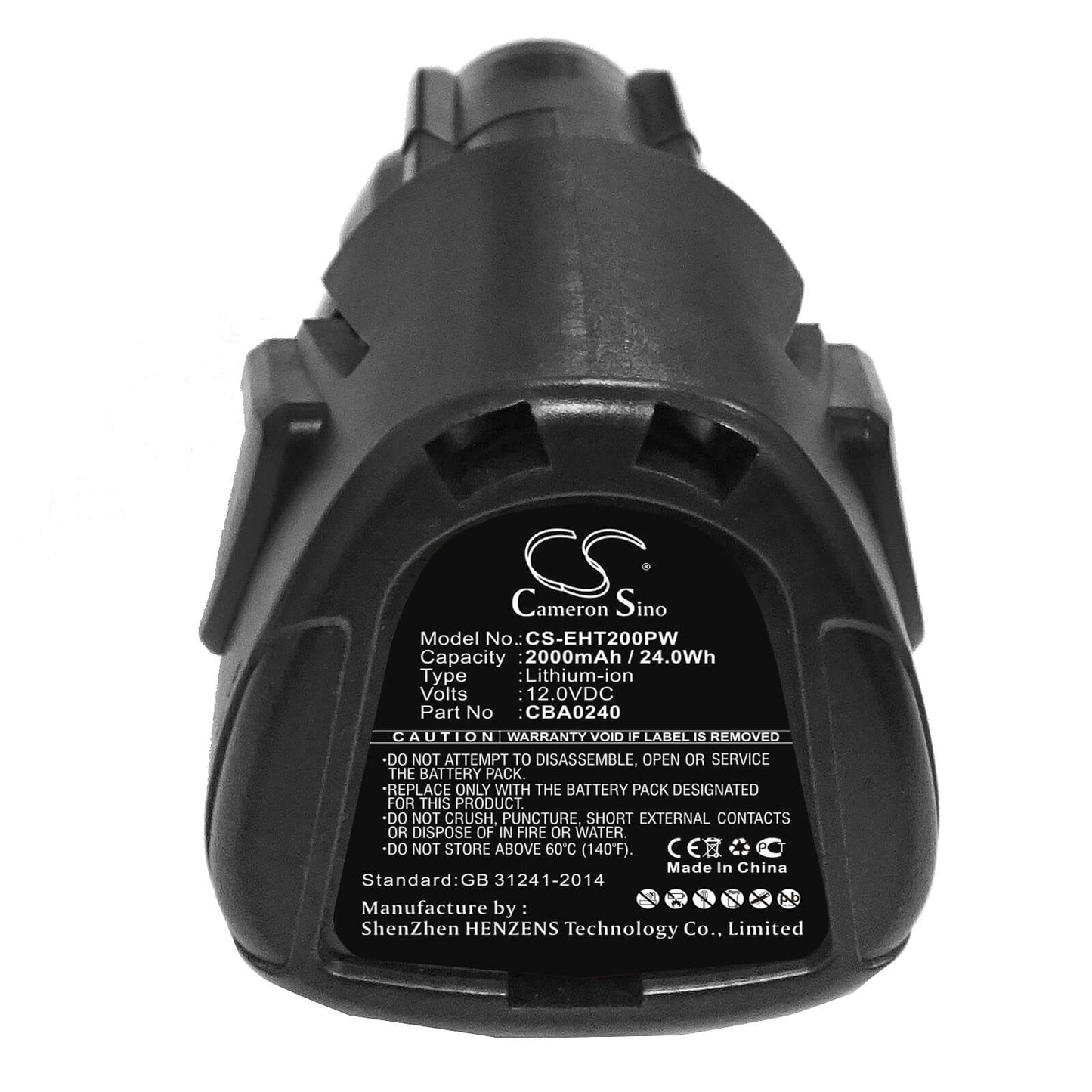 12.0V, 2000mAh, Li-ion Battery fits Ego, Cht2001e Cordless Shrub, Cht2001e Grass Shears, 24Wh