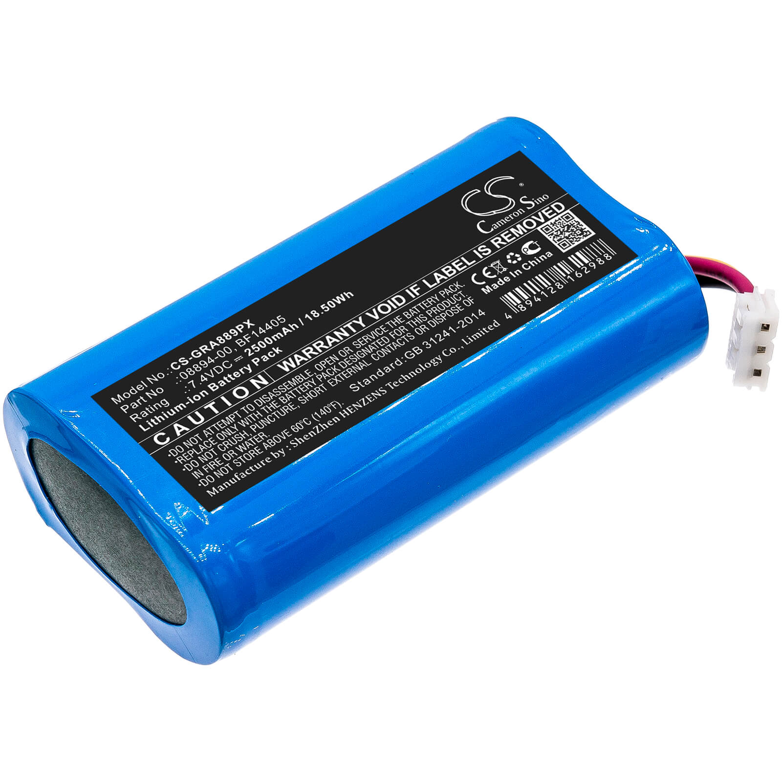 7.4V, 2500mAh, Li-ion Battery fits Gardena, Comfortcut 8893, Comfortcut 8895, 18.5Wh