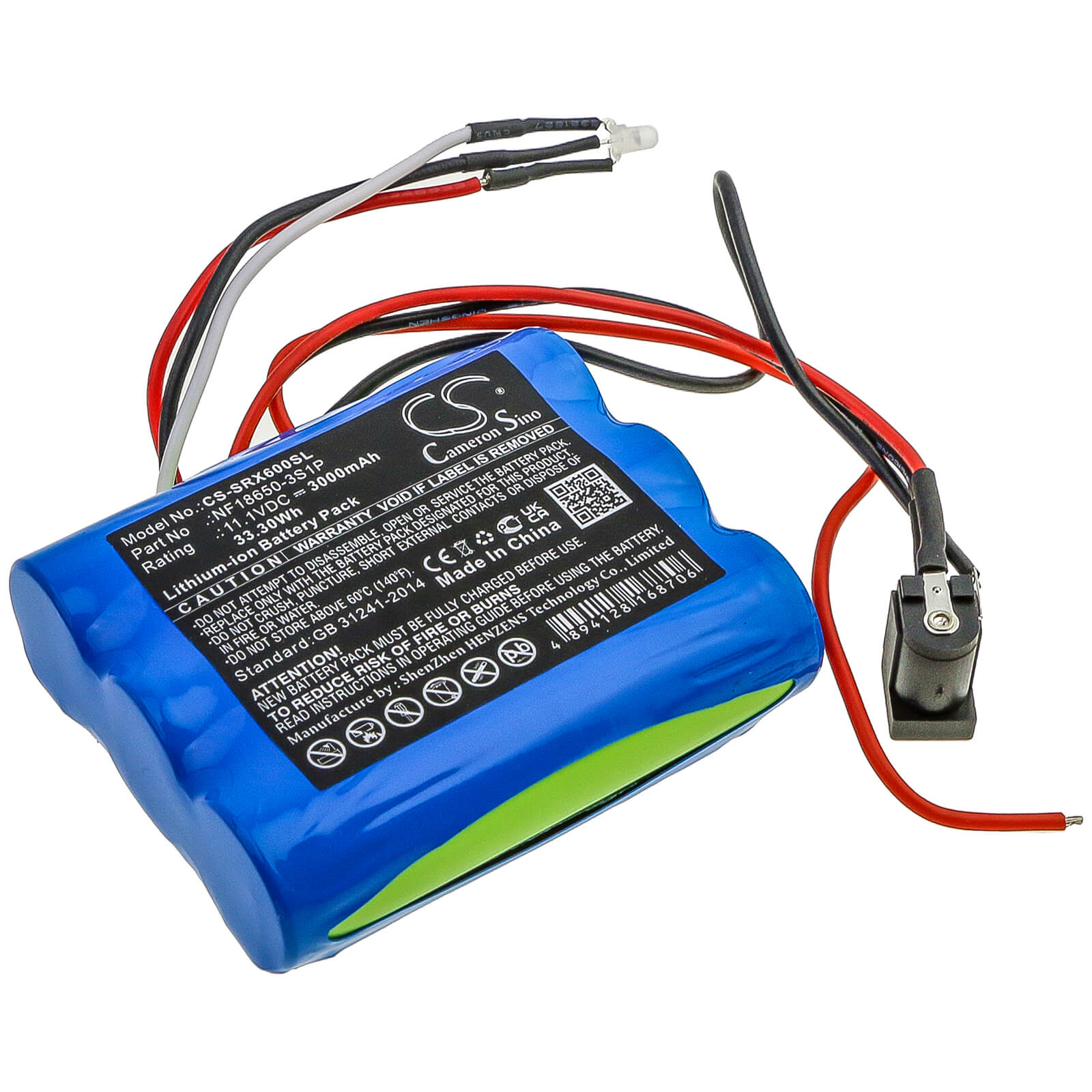 11.1V, 3000mAh, Li-ion Battery fits Sherpa, Sx-lis06b, 33.3Wh