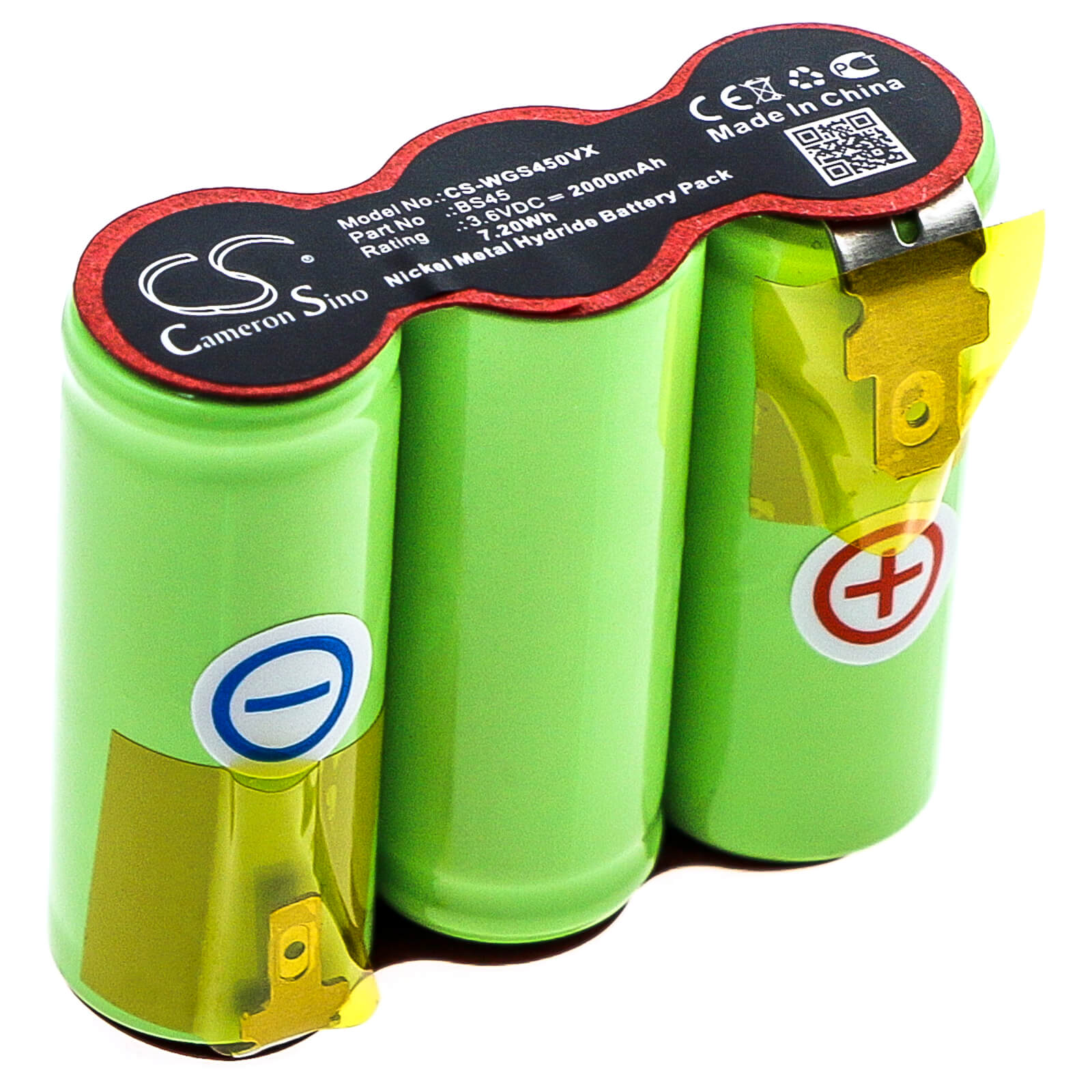 3.6V, 2000mAh, Ni-MH Battery fits Wolf Garten, Grass Shears Accu 45 Serie B-d, Rasenschere, 7.2Wh