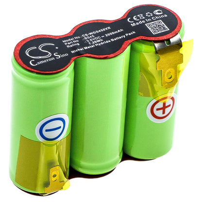 3.6V, 2000mAh, Ni-MH Battery fits Wolf Garten, Grass Shears Accu 45 Serie B-d, Rasenschere, 7.2Wh