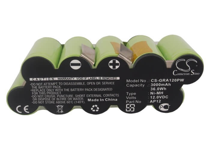12.0V, 3000mAh, Ni-MH Battery fits Gardena, 2110, 2150, 36Wh