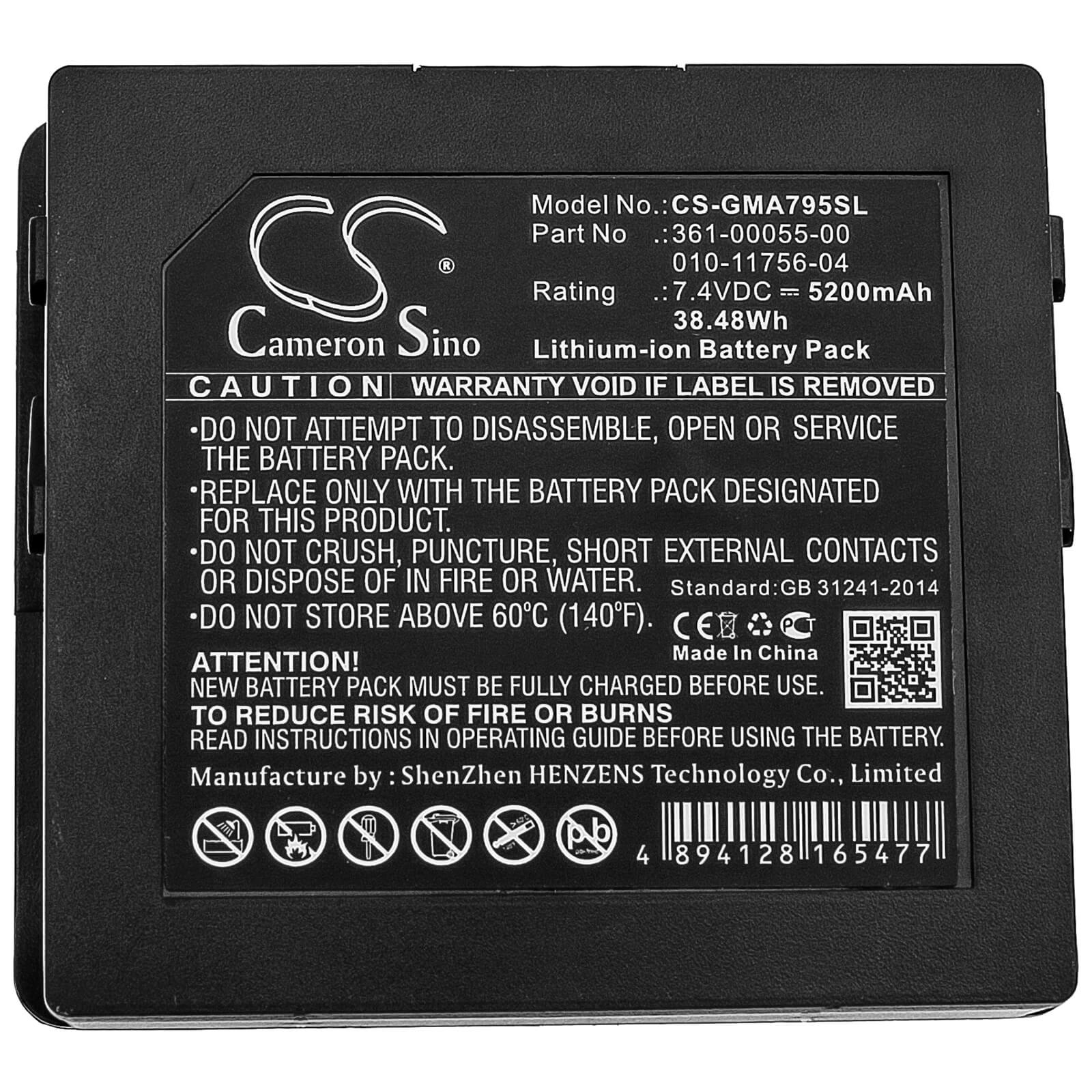 7.4V, 5200mAh, Li-ion Battery fits Garmin, Aera 795, Aera 796, 38.48Wh