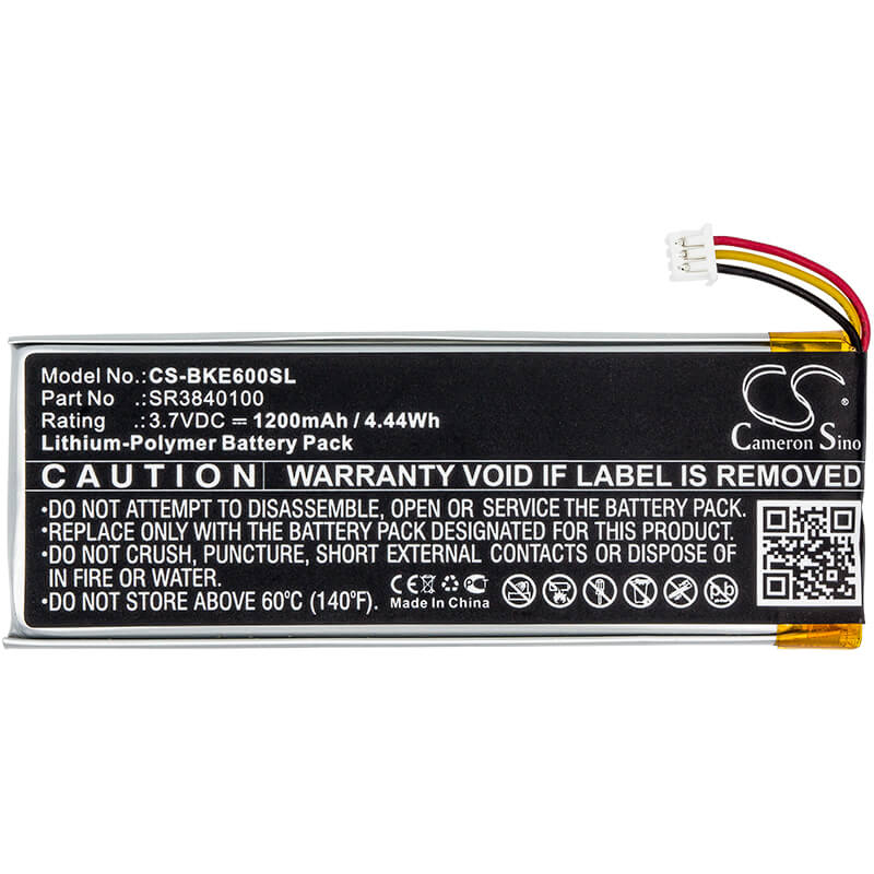 3.7V, 1200mAh, Li-Polymer Battery fits Becker, Active 6, Active 6 Lmu, 4.44Wh