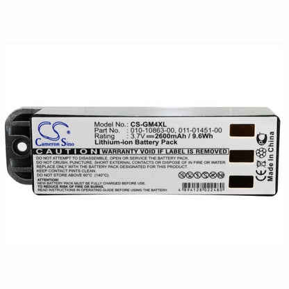 3.7V, 2600mAh, Li-ion Battery fits Garmin, Zumo 400, Zumo 450, 9.62Wh
