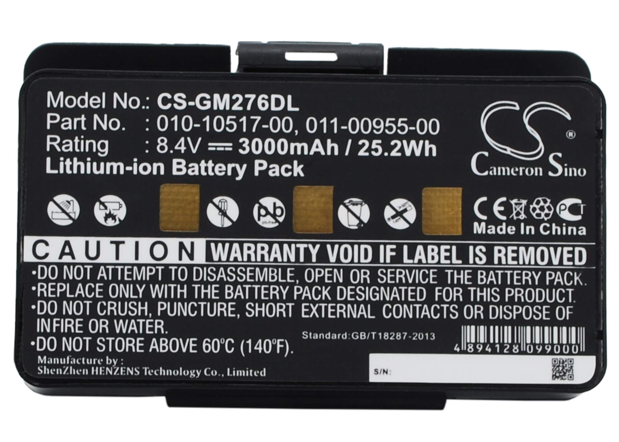 8.4V, 3000mAh, Li-ion Battery fits Garmin, 010-00543-00, 100054300, 25.2Wh