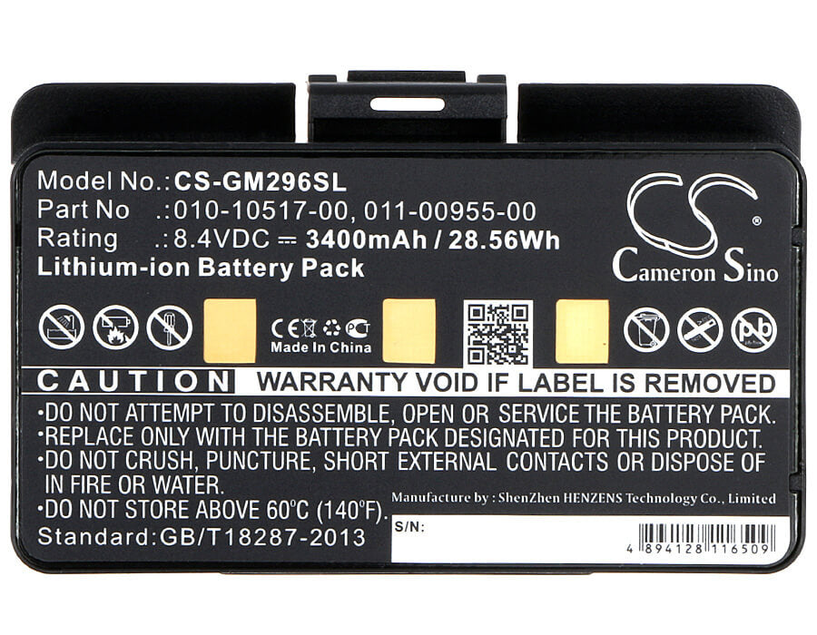 8.4V, 3400mAh, Li-ion Battery fits Garmin, 010-00543-00, 100054300, 28.56Wh