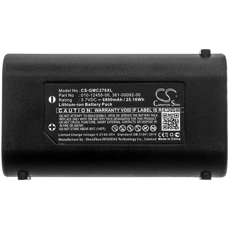 3.7V, 6800mAh, Li-ion Battery fits Garmin, Gpsmap 276cx, 25.16Wh