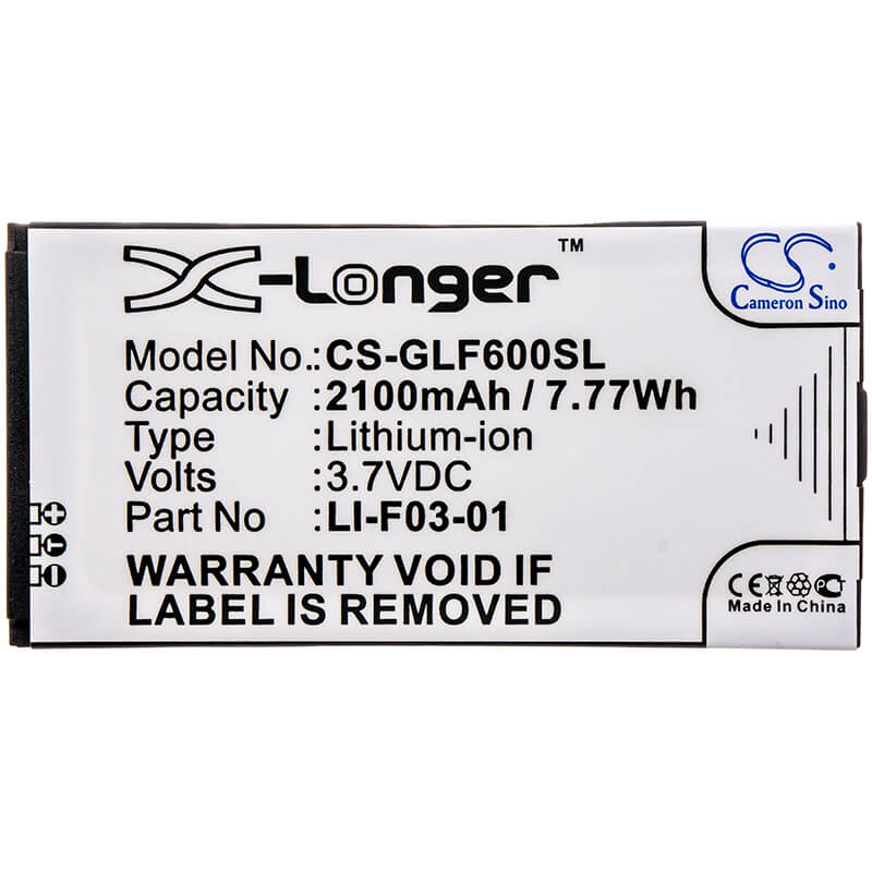 3.7V, 2100mAh, Li-ion Battery fits Golf Buddy, Dsc-gb600, Gb3-pt4, 7.77Wh