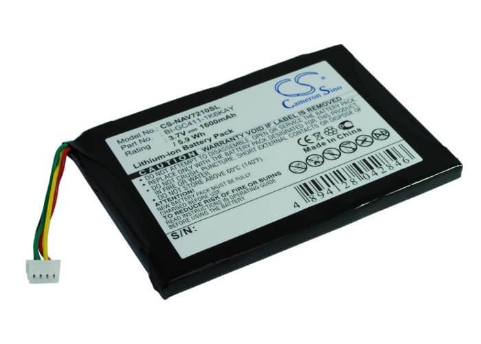 3.7V, 1600mAh, Li-ion Battery fits Navigon, 7210, 7310, 5.92Wh