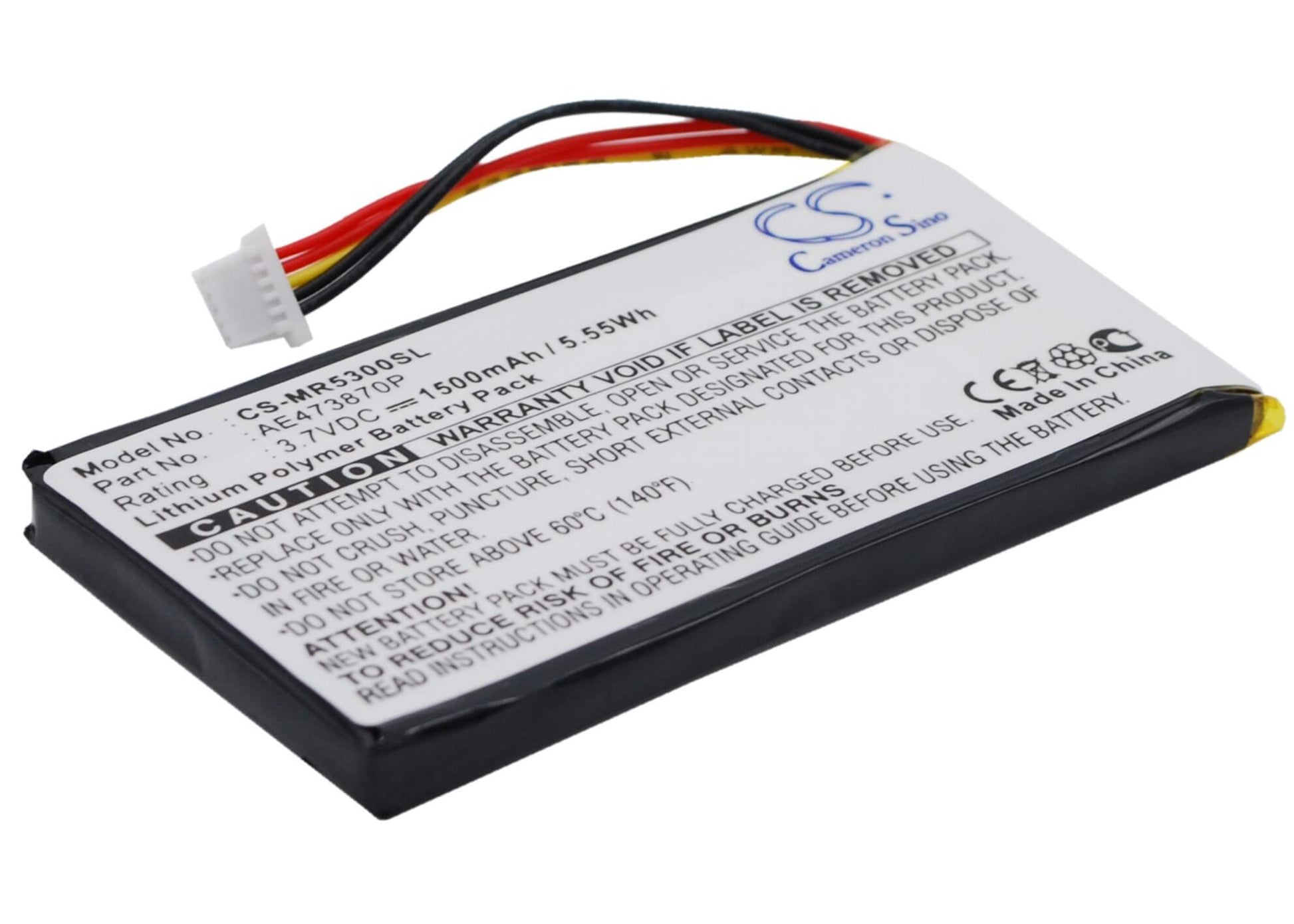 3.7V, 1500mAh, Li-Polymer Battery fits Magellan, Maestro 5300, Maestro 5310, 5.55Wh