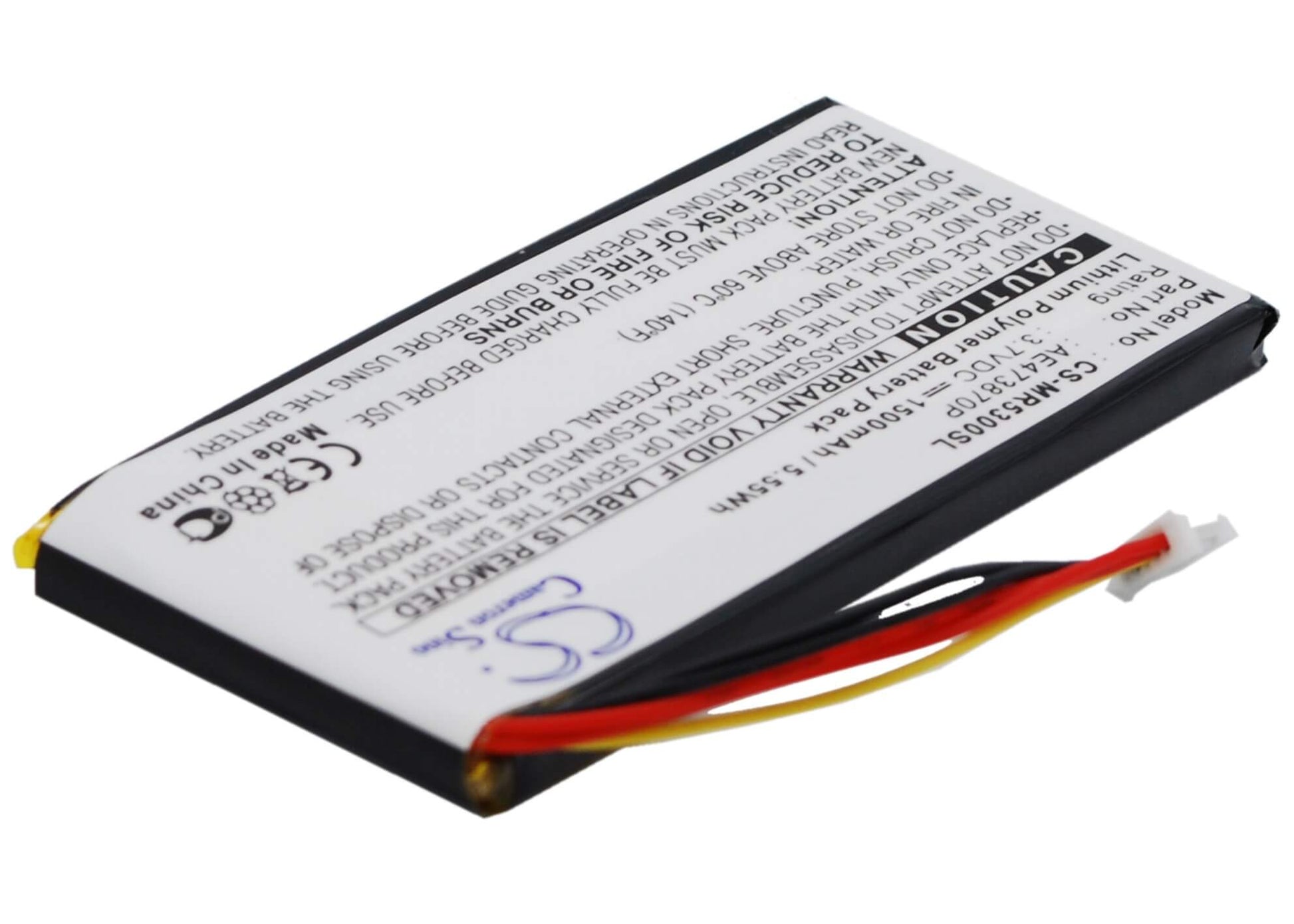 3.7V, 1500mAh, Li-Polymer Battery fits Magellan, Maestro 5300, Maestro 5310, 5.55Wh