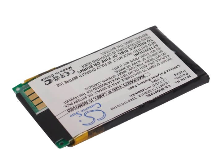 3.7V, 1400mAh, Li-ion Battery fits Mitac, Mio H610, 5.18Wh