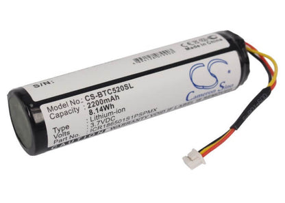 3.7V, 2200mAh, Li-ion Battery fits Blaupunkt, Lucca 5.2, Travelpilot Lucca, 8.14Wh
