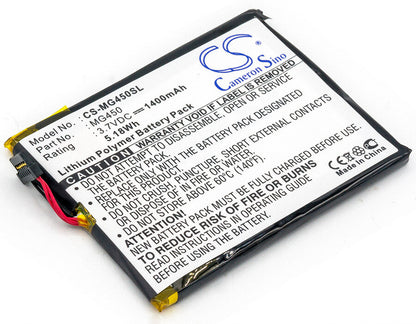 3.7V, 1400mAh, Li-Polymer Battery fits Airboard, 4000, 5.18Wh