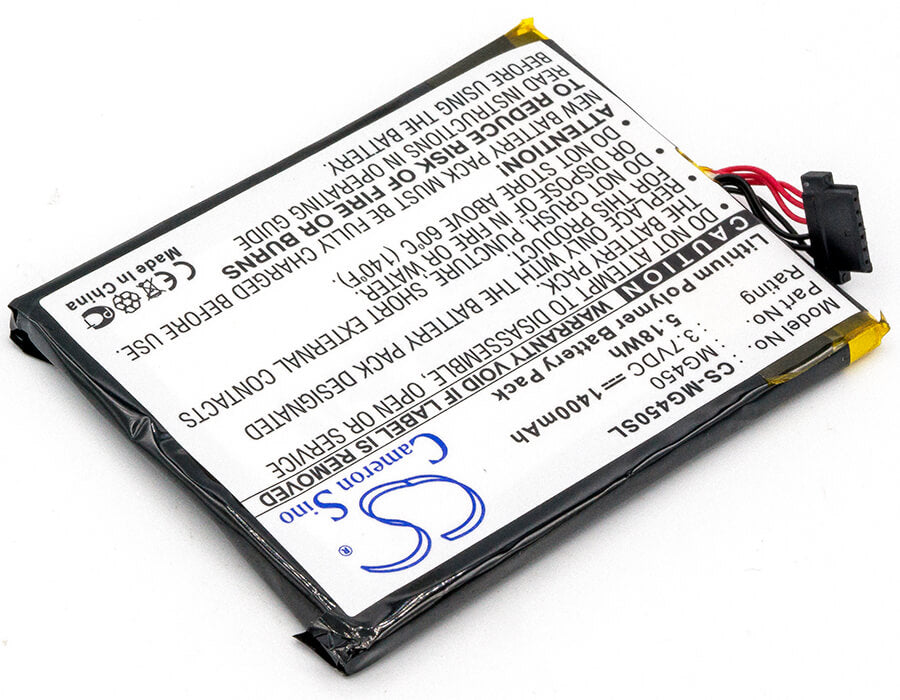 3.7V, 1400mAh, Li-Polymer Battery fits Airboard, 4000, 5.18Wh