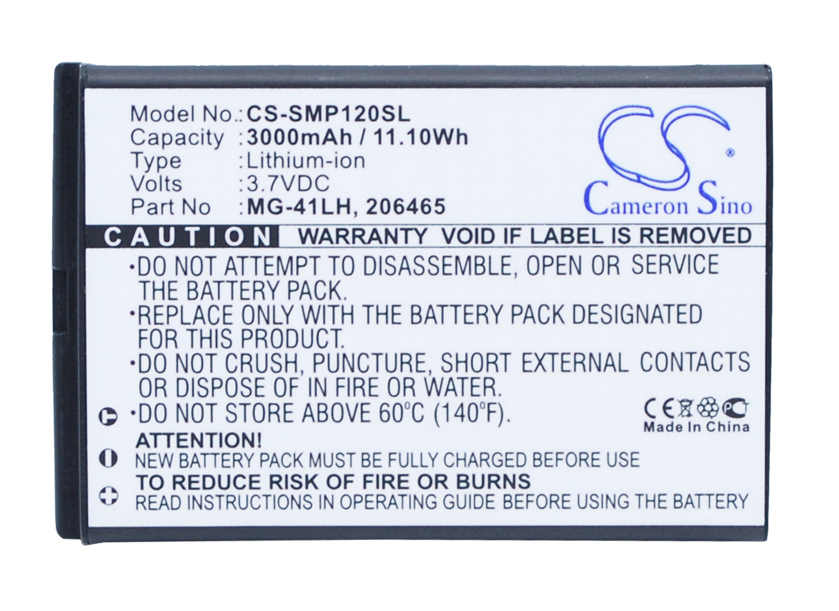 3.7V, 3000mAh, Li-ion Battery fits Spectra, Mobilemapper 10, Mobilemapper 20, 11.1Wh