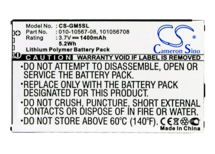 3.7V, 1400mAh, Li-Polymer Battery fits Garmin, Ique M5, 5.18Wh