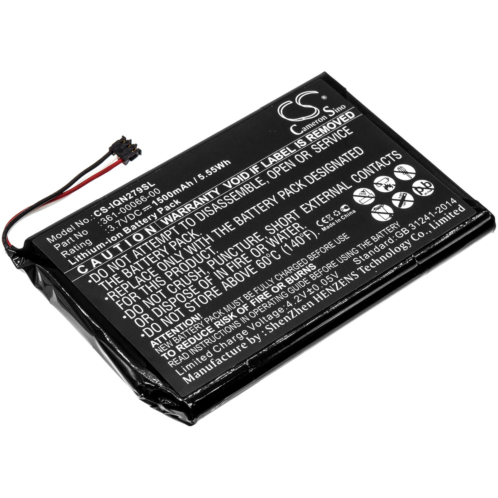 3.7V, 1500mAh, Li-ion Battery fits Garmin, 2689lmt 6-inch, Dezl 760lmt, 5.55Wh