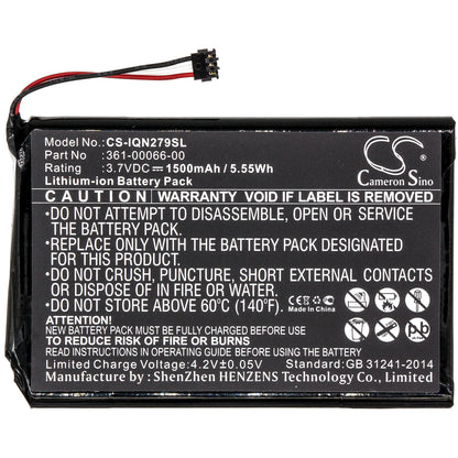 3.7V, 1500mAh, Li-ion Battery fits Garmin, 2689lmt 6-inch, Dezl 760lmt, 5.55Wh