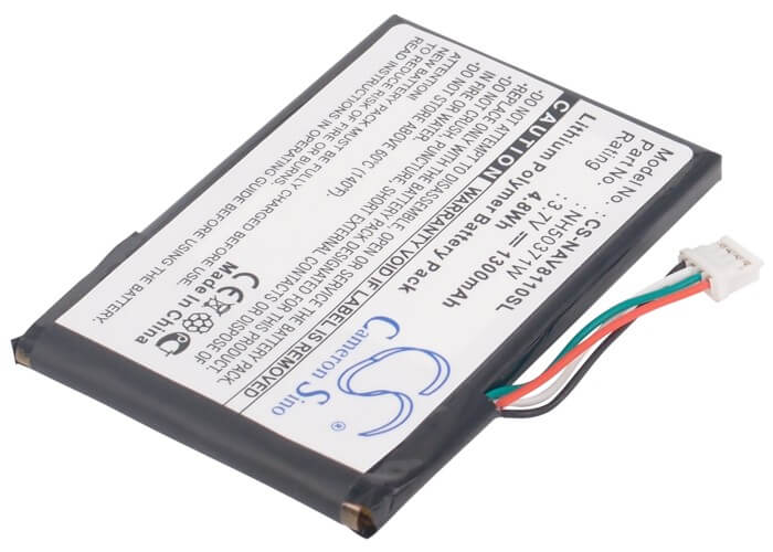 3.7V, 1300mAh, Li-Polymer Battery fits Navigon, 8110, 81xx, 4.81Wh