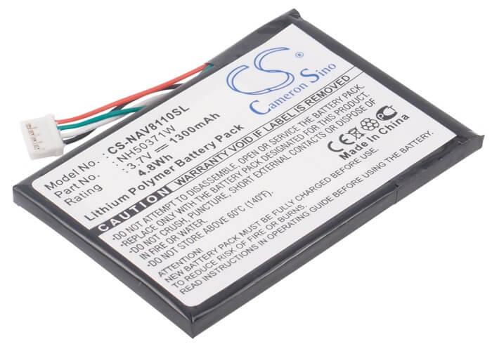 3.7V, 1300mAh, Li-Polymer Battery fits Navigon, 8110, 81xx, 4.81Wh