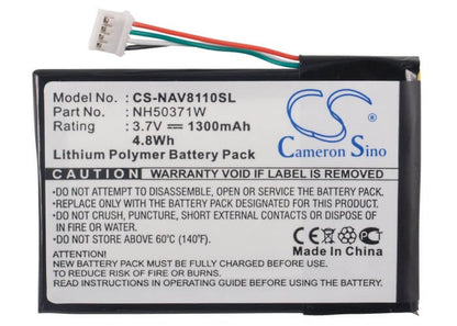 3.7V, 1300mAh, Li-Polymer Battery fits Navigon, 8110, 81xx, 4.81Wh